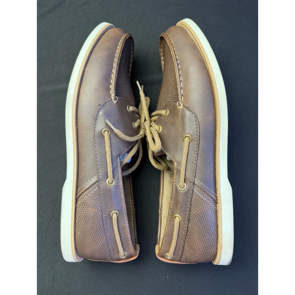 Sonoma Mitchell Boat Shoes Sz 12 Brown Ortholite Cushioned‎ Nautical Deck Loafer